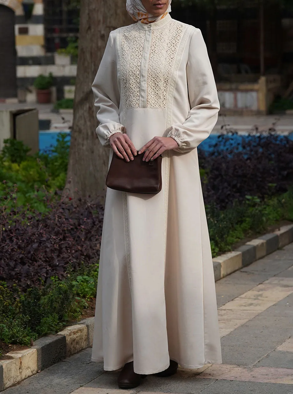 Lace Bib and Trim Abaya