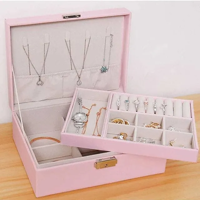 Lady PU Leather Jewelry Box