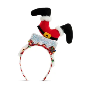 Lit Santa Down Chimney Headband