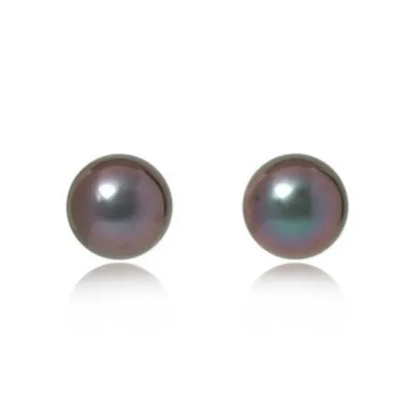 Margarita Tahitian black cultured pearl studs on 14kt gold posts