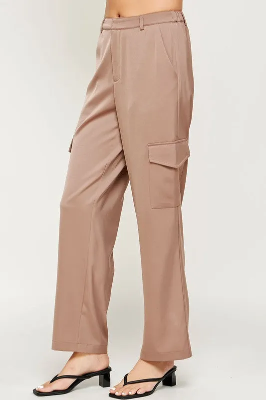 Mariah Satin Cargo Pant