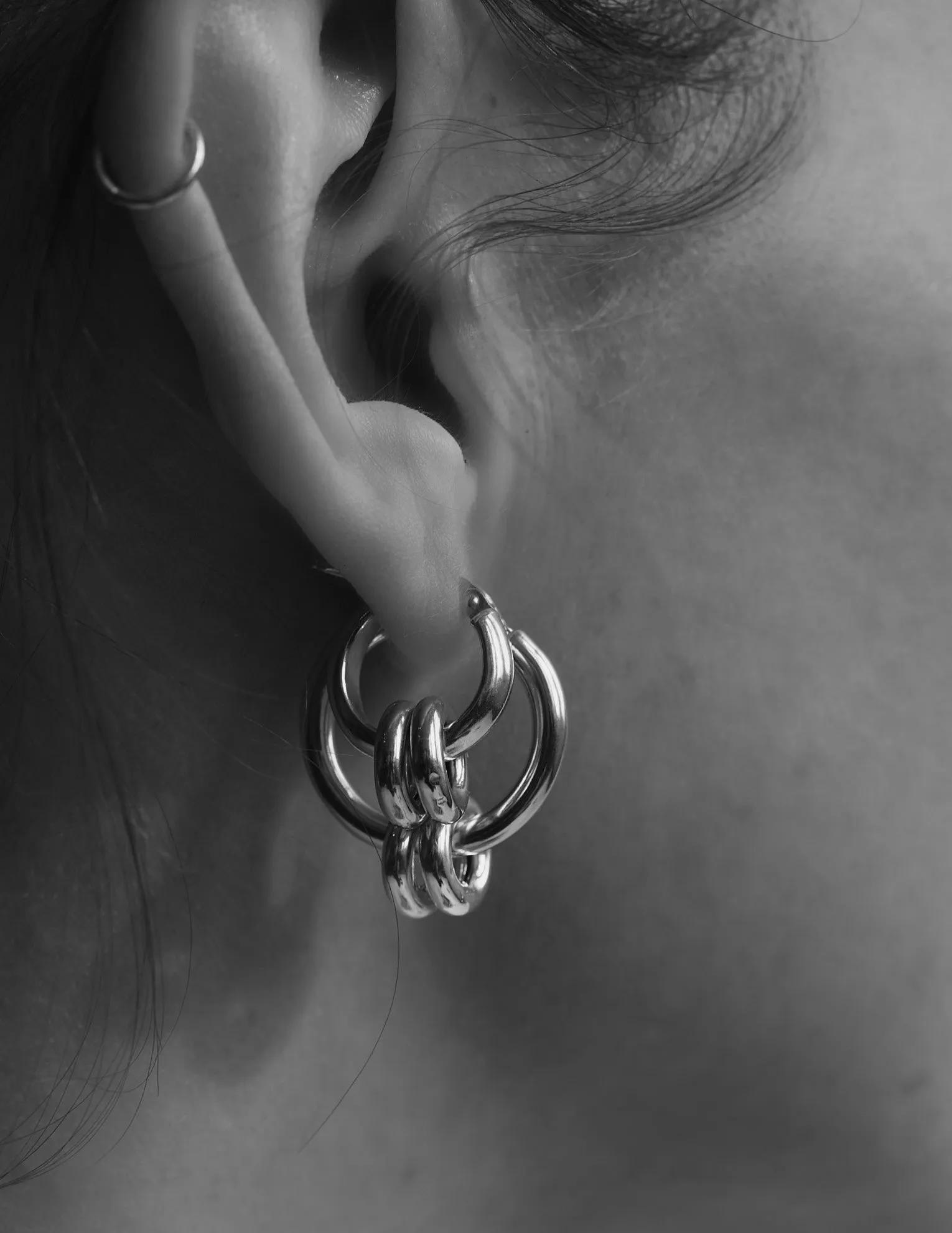 Nim Earring <br> Bi-color Silver