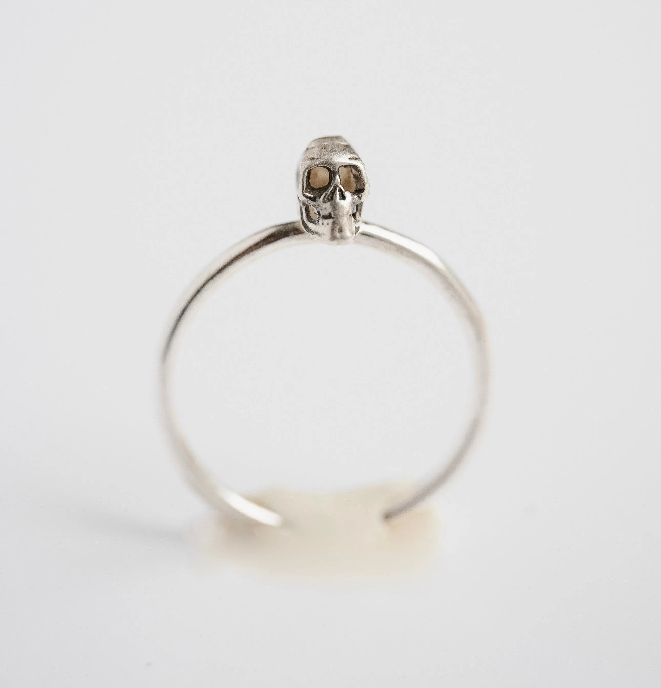 Petite Skull Stacking Ring in Sterling Silver