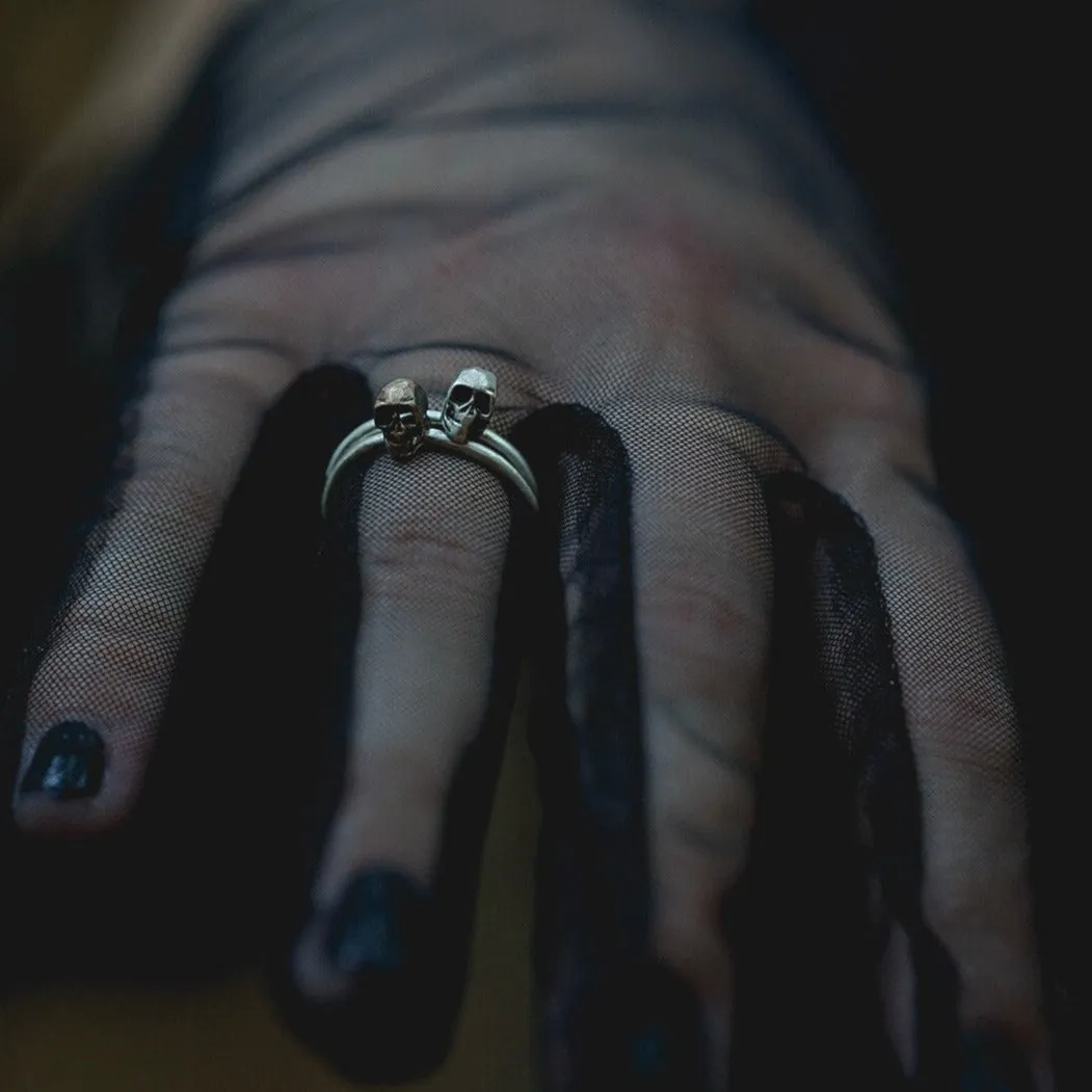 Petite Skull Stacking Ring in Sterling Silver