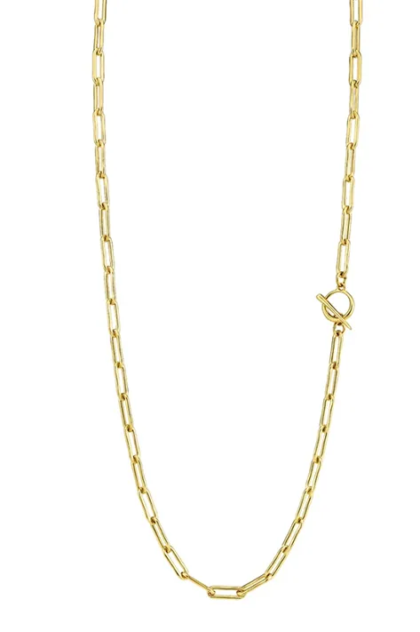 Rectangular Link Chain Necklace with Tusk Clasp