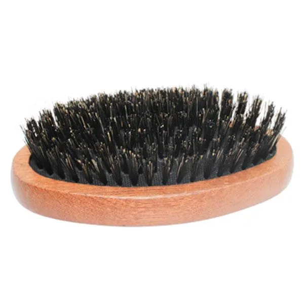 Regincos Men's Military Style  Natural Bristle Hair & Beard Brush For Short Hair