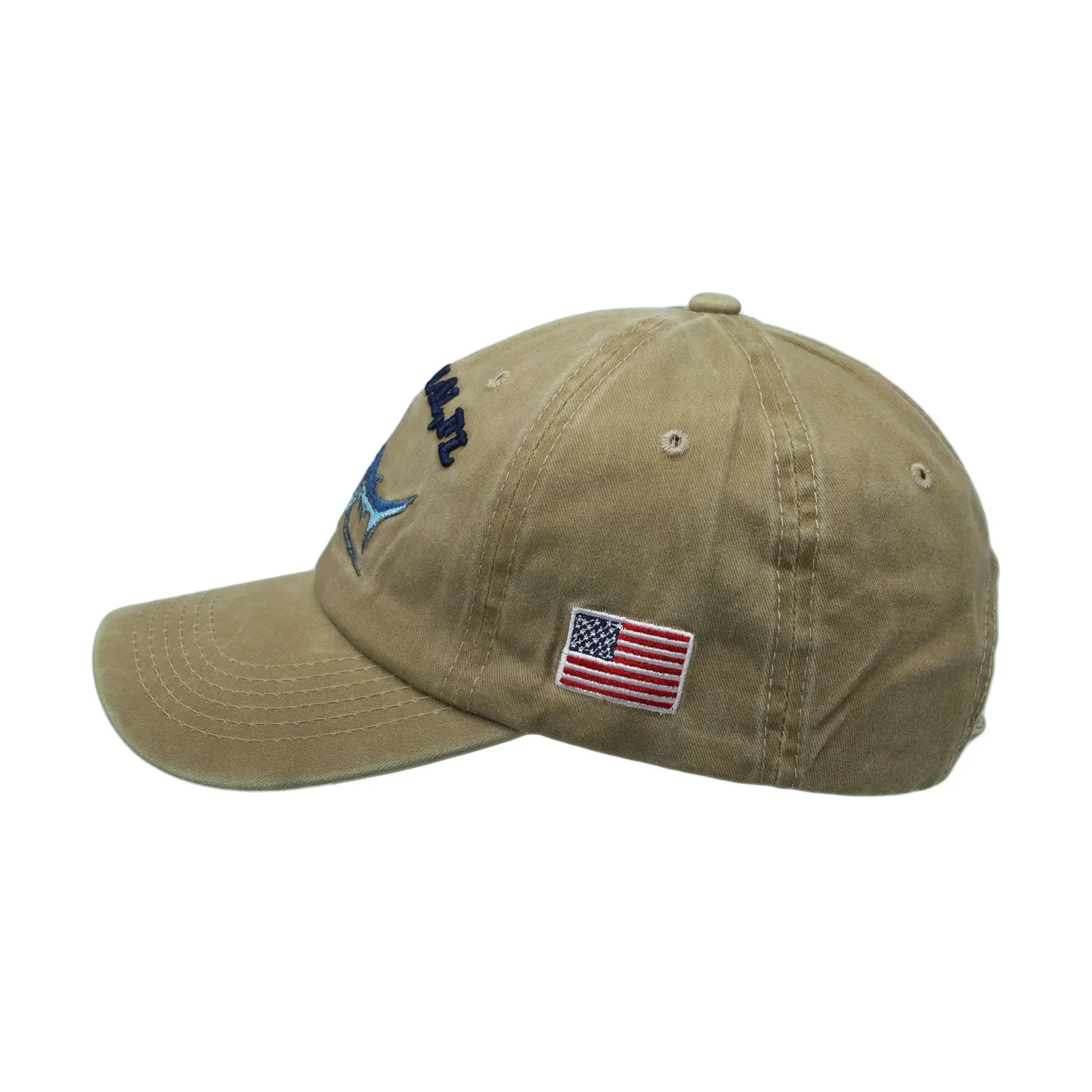 Shark Embroidery Baseball Cap USA Flag Plain Dad Hat YZ10086