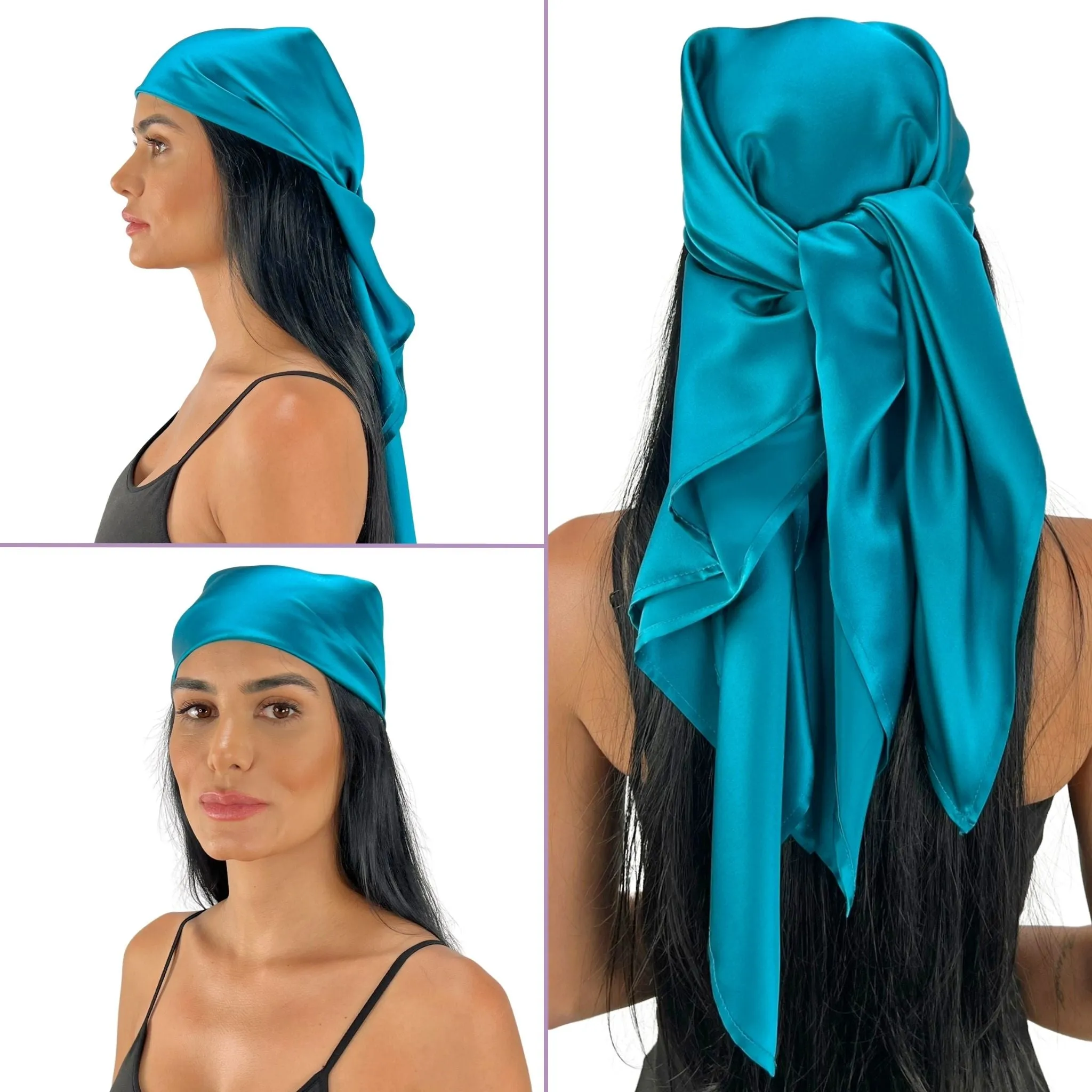 Silk Square Head Scarf - Marina