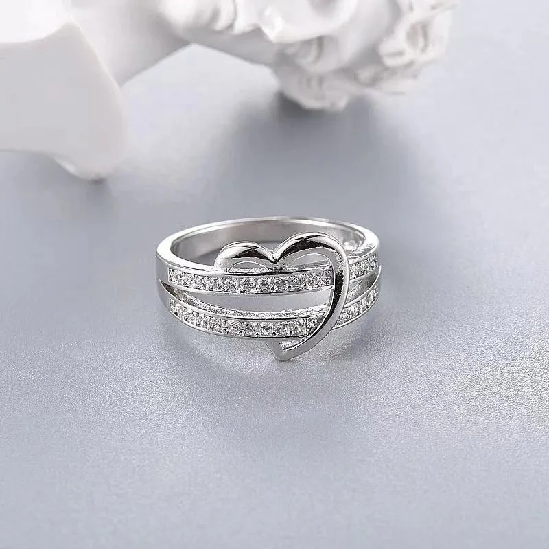 Simple Heart Shaped Ring in 925 Sterling Silver