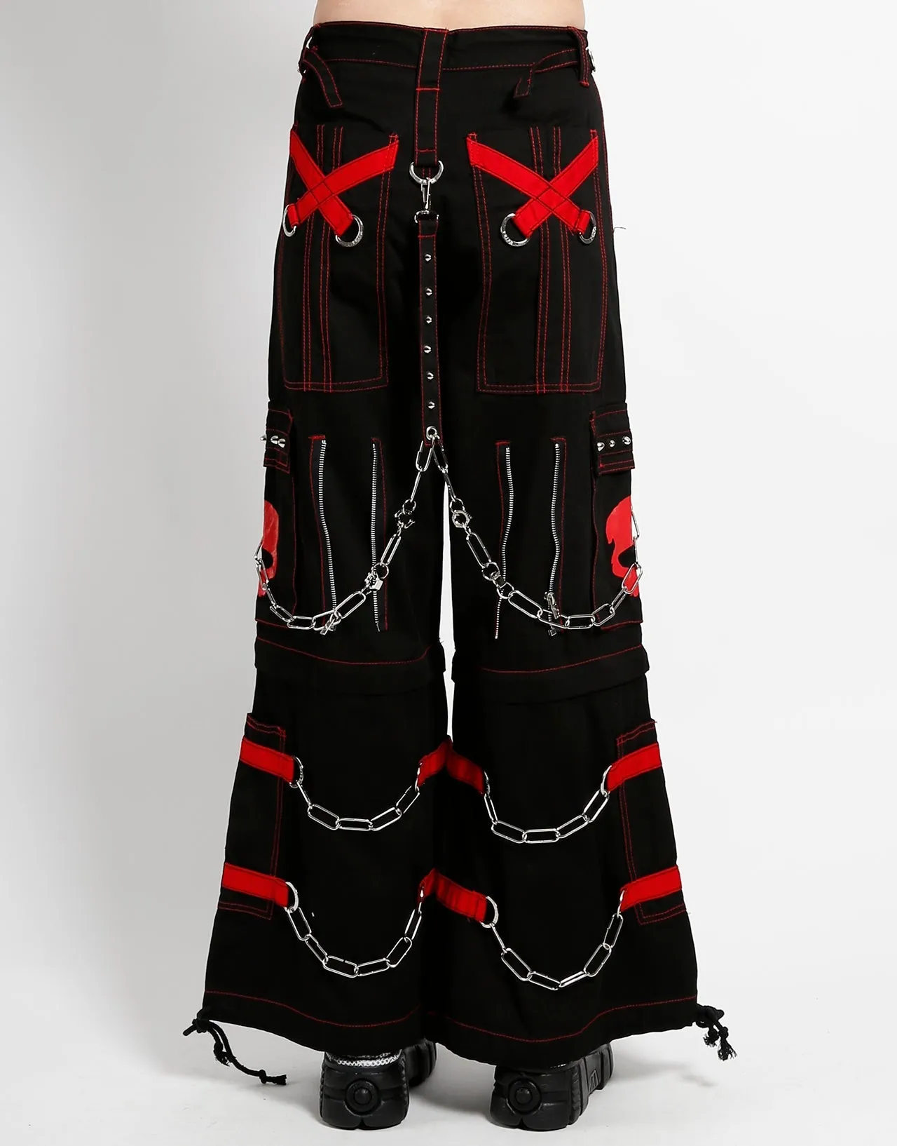 SKULL ZIP OFF PANT RED