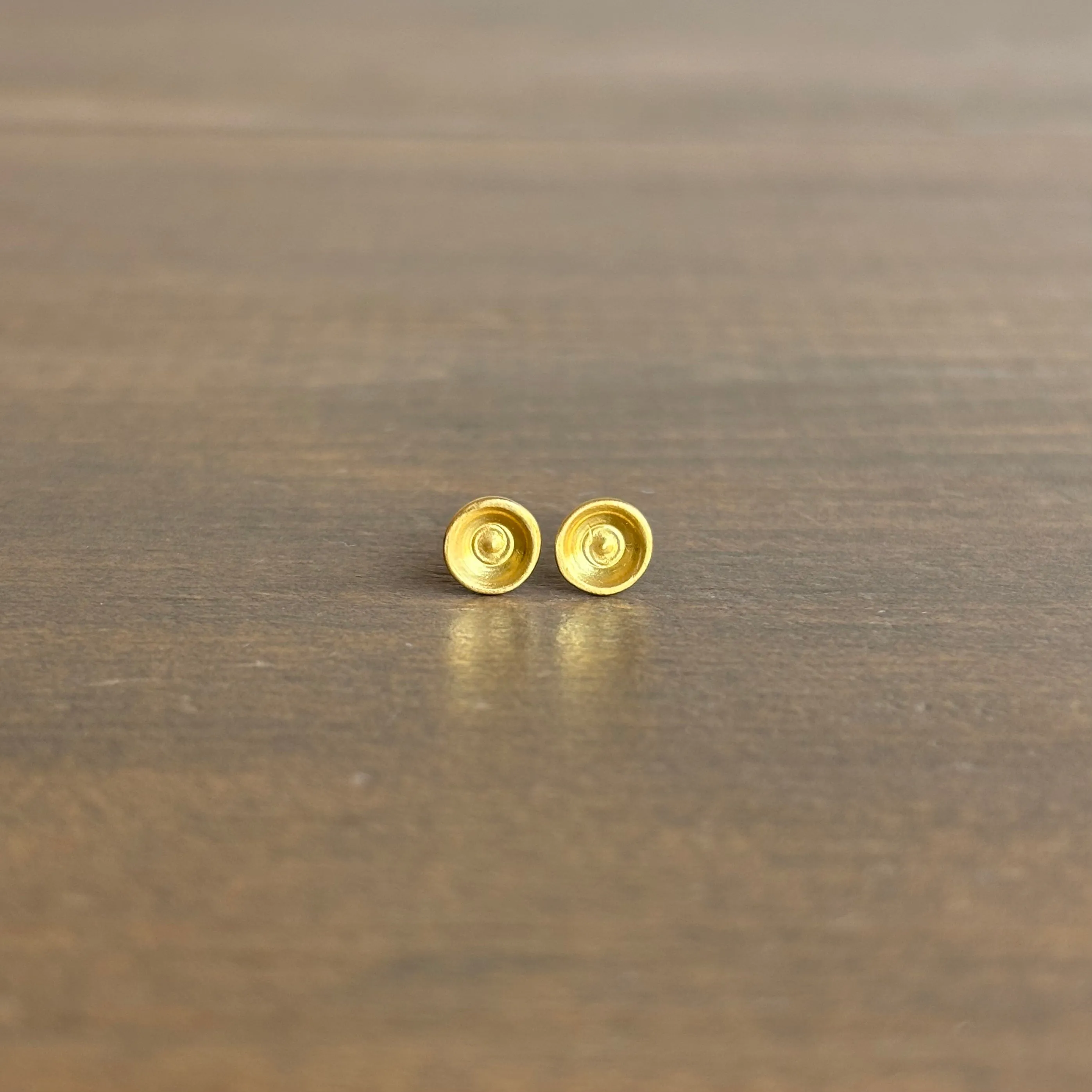 Small Gold Concave Stud Earrings