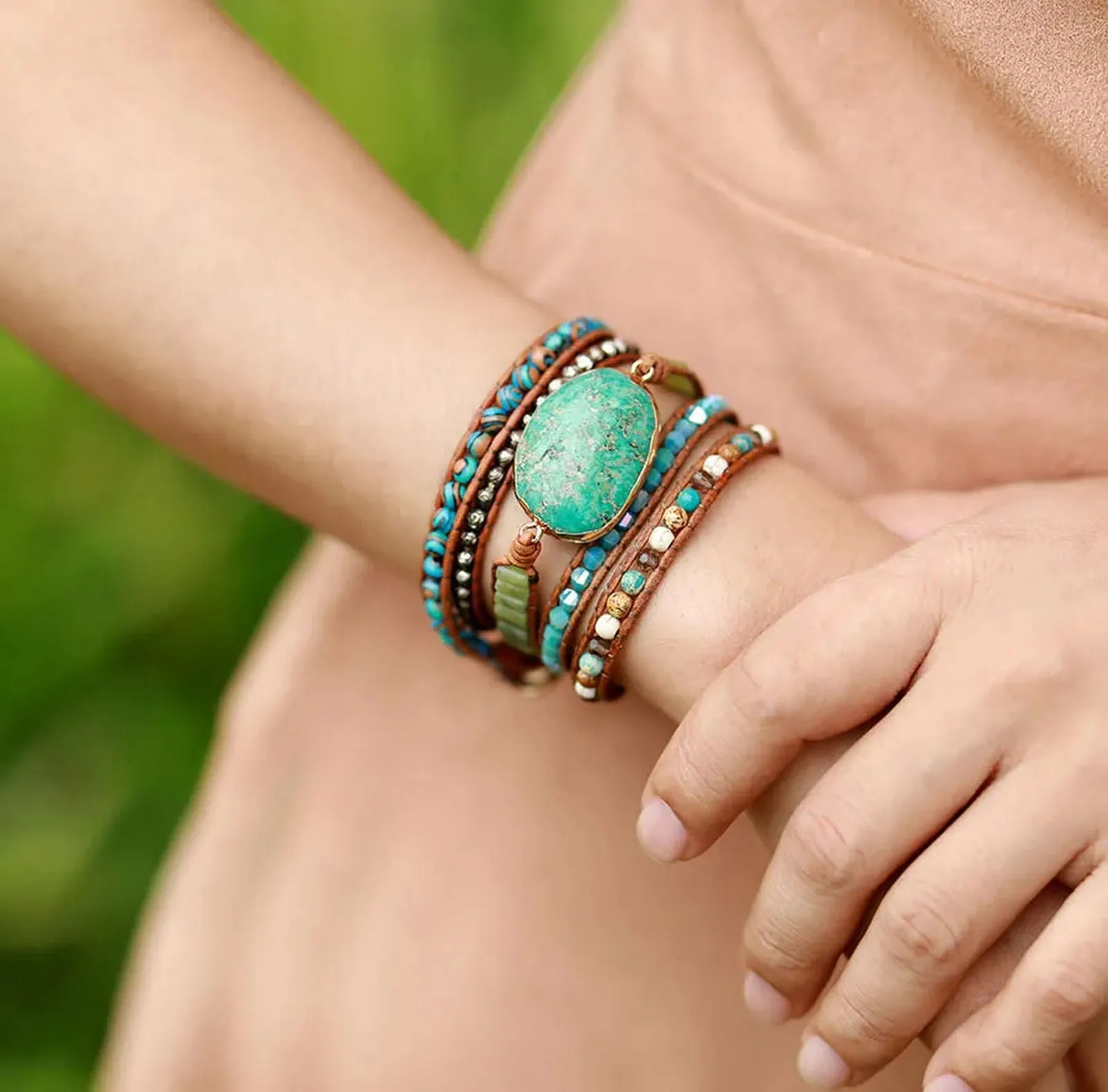 Spiritual Natural Stones Wrap Bracelets