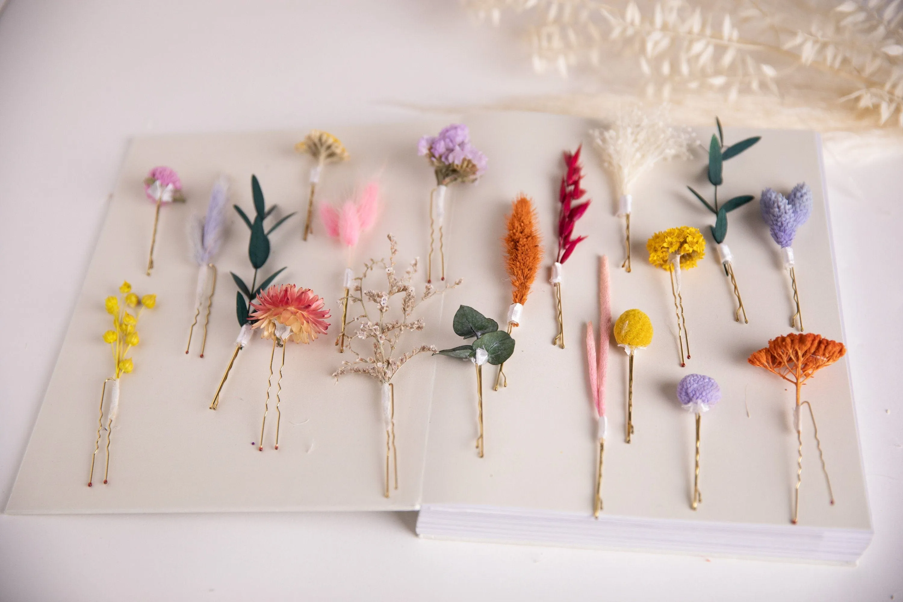 Spring Rainbow 20 piece Hair Pins  Set, Boho Hair Pins, Wedding Hair Pins, Flower Pin Set