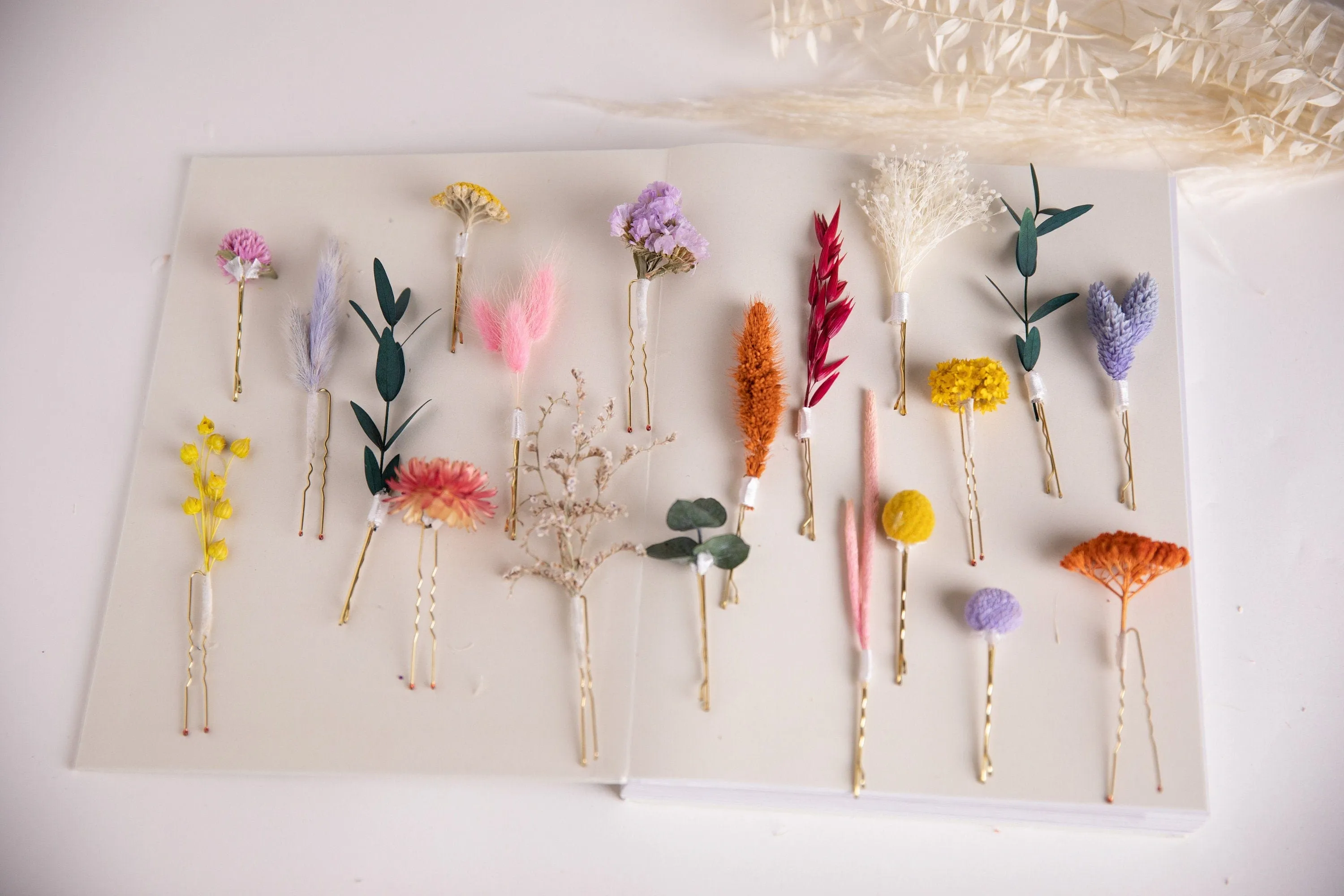 Spring Rainbow 20 piece Hair Pins  Set, Boho Hair Pins, Wedding Hair Pins, Flower Pin Set