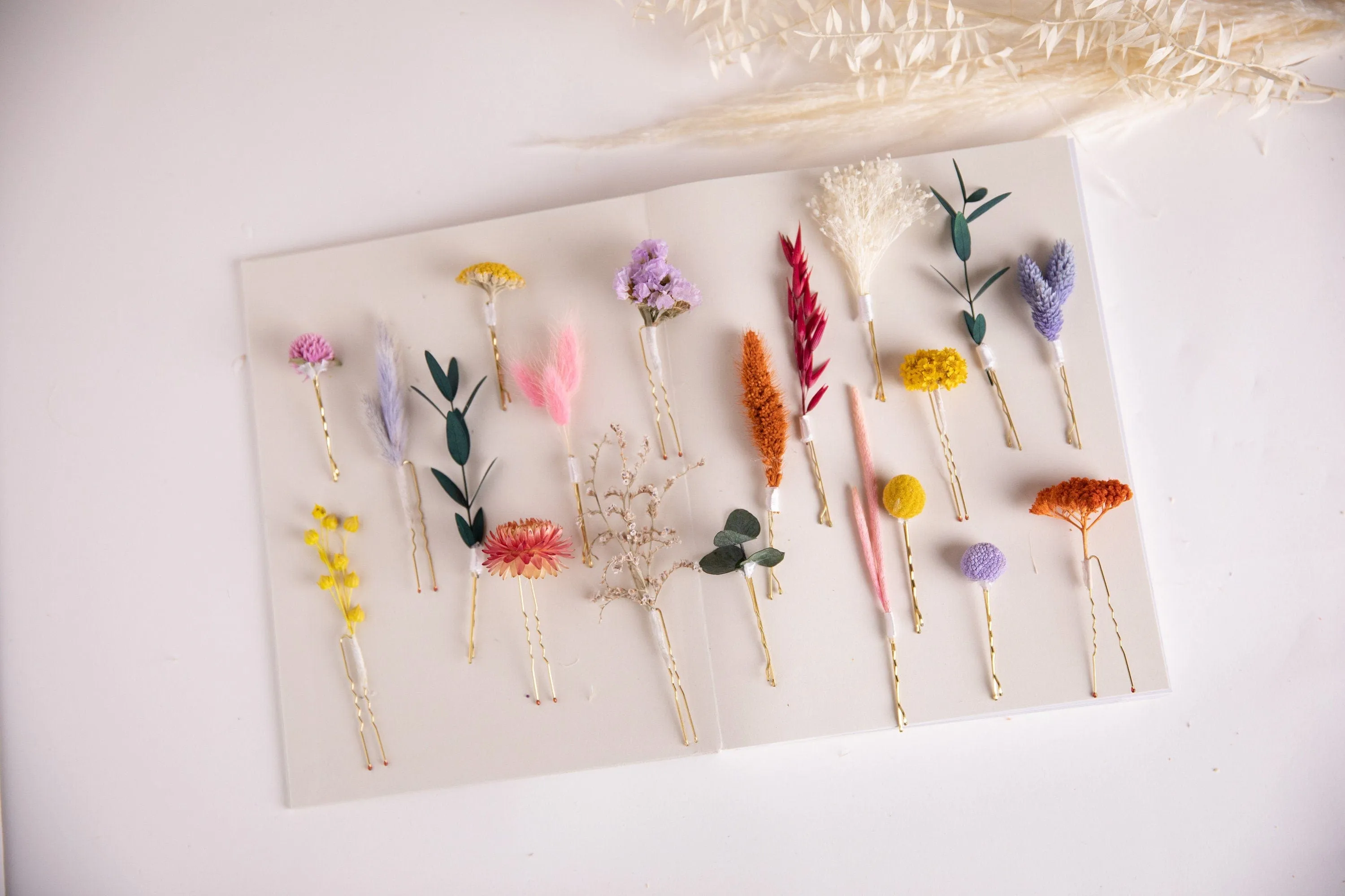 Spring Rainbow 20 piece Hair Pins  Set, Boho Hair Pins, Wedding Hair Pins, Flower Pin Set