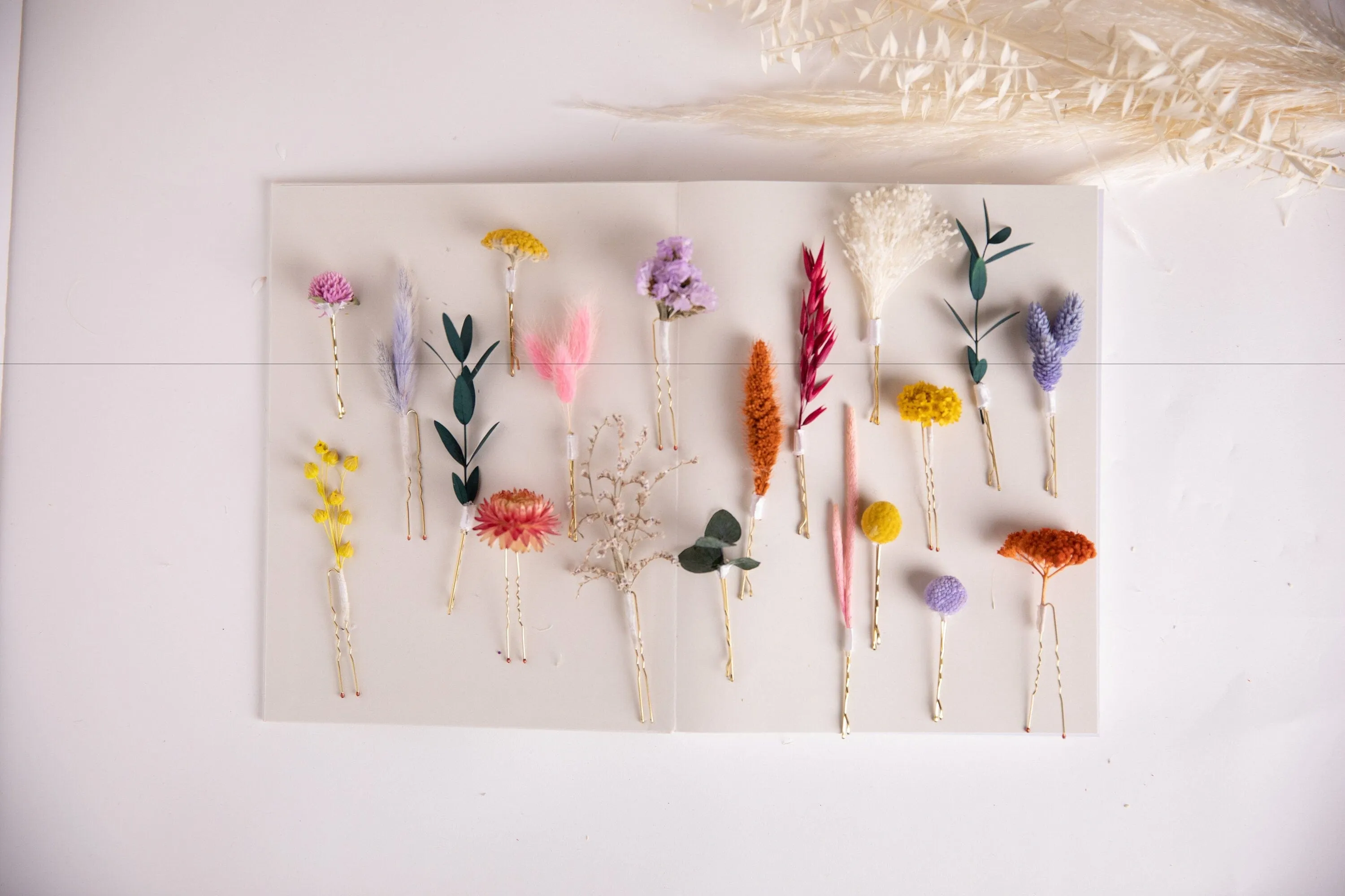 Spring Rainbow 20 piece Hair Pins  Set, Boho Hair Pins, Wedding Hair Pins, Flower Pin Set