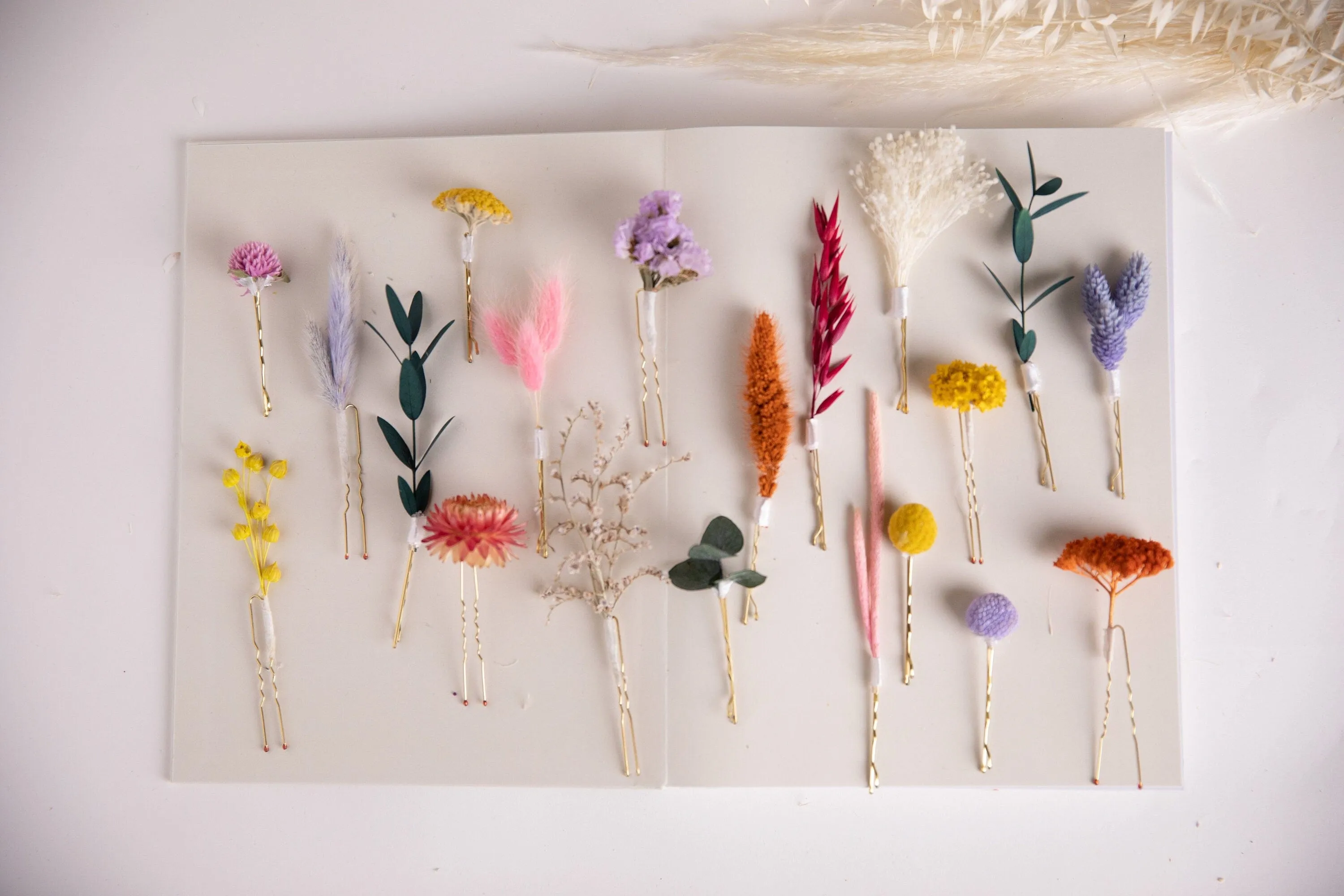 Spring Rainbow 20 piece Hair Pins  Set, Boho Hair Pins, Wedding Hair Pins, Flower Pin Set