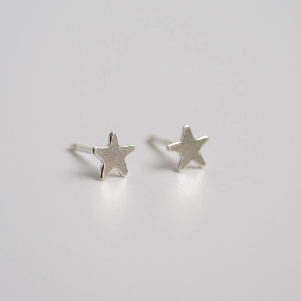 Star Stud Earrings in Sterling Silver