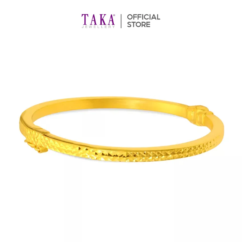 TAKA Jewellery 916 Gold Classic Diamond Cut Bangle