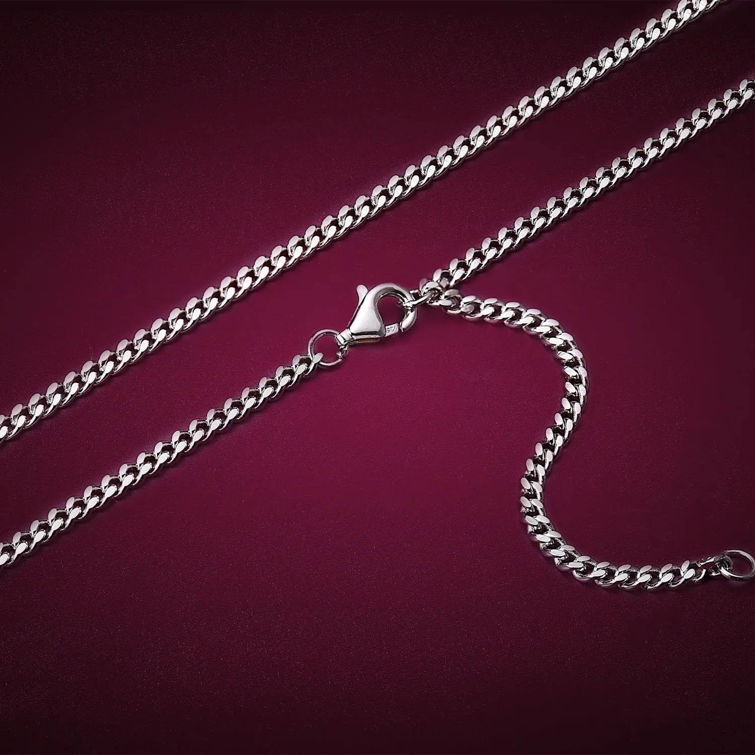 Thin Curb Chain, 925 Silver