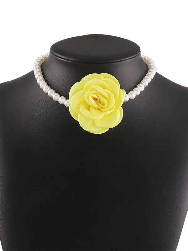 Three-Dimensional Flower Necklaces Accessories