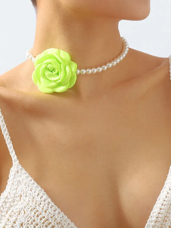 Three-Dimensional Flower Necklaces Accessories