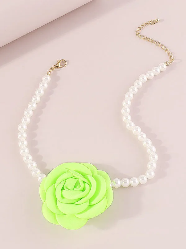 Three-Dimensional Flower Necklaces Accessories