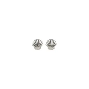 Tiny Silver Shell Stud Earrings