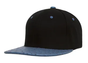 TopHeadwear Adjustable Two-Tone Cap with Ostrich Print Bill