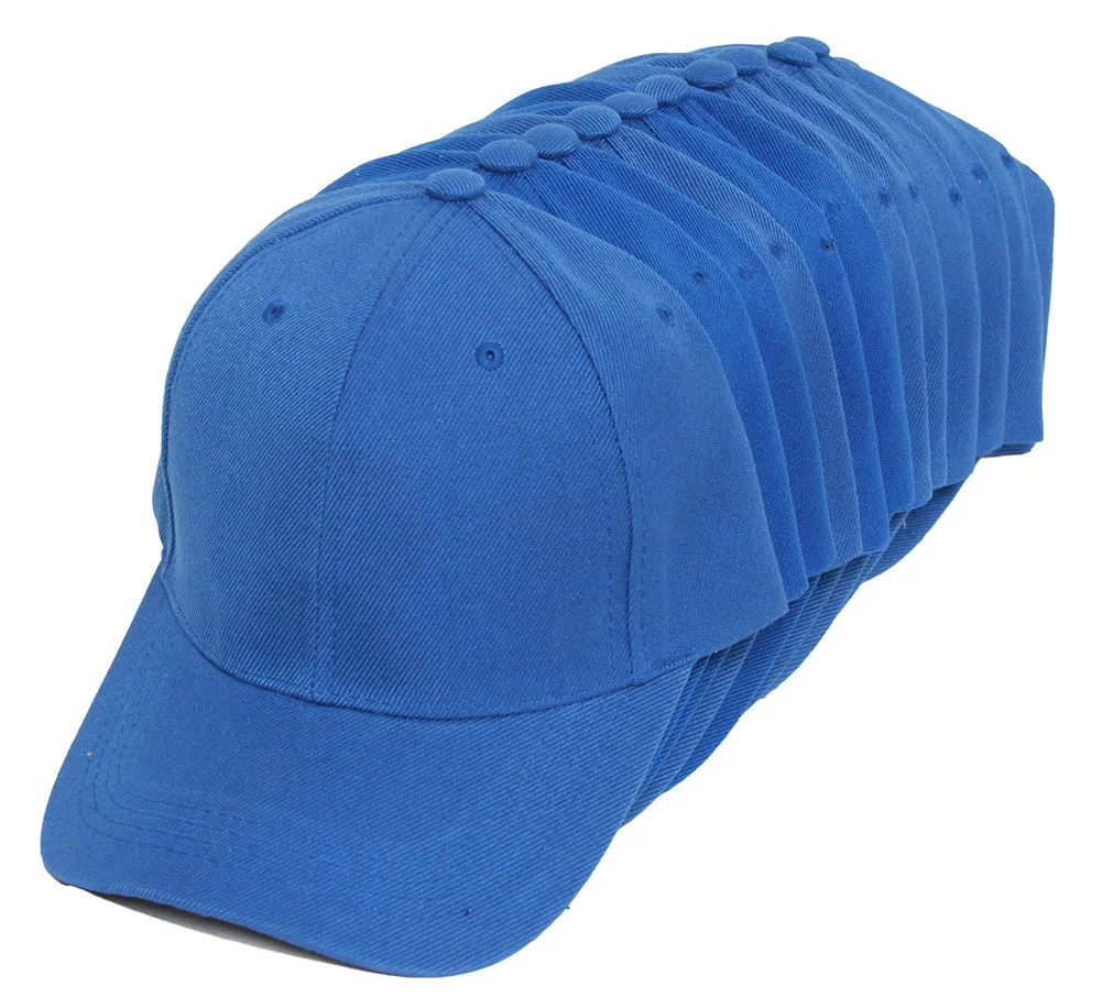 TopHeadwear Blank Adjustable Baseball Cap - 12-Pack