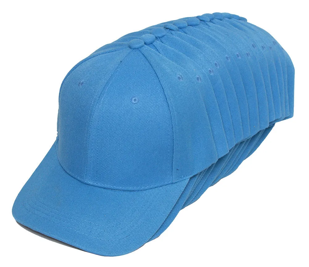 TopHeadwear Blank Adjustable Baseball Cap - 12-Pack