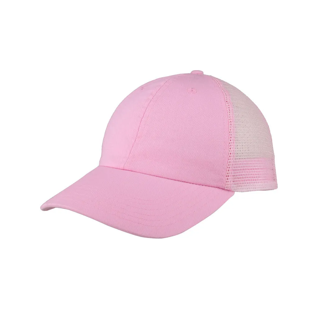 TopHeadwear Washed Cotton Twill Mesh Adjustable Cap