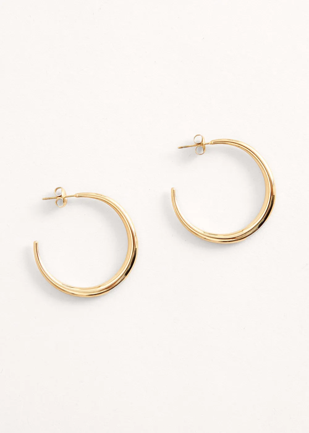 TORIA TAPERED GOLD GILDED HOOP