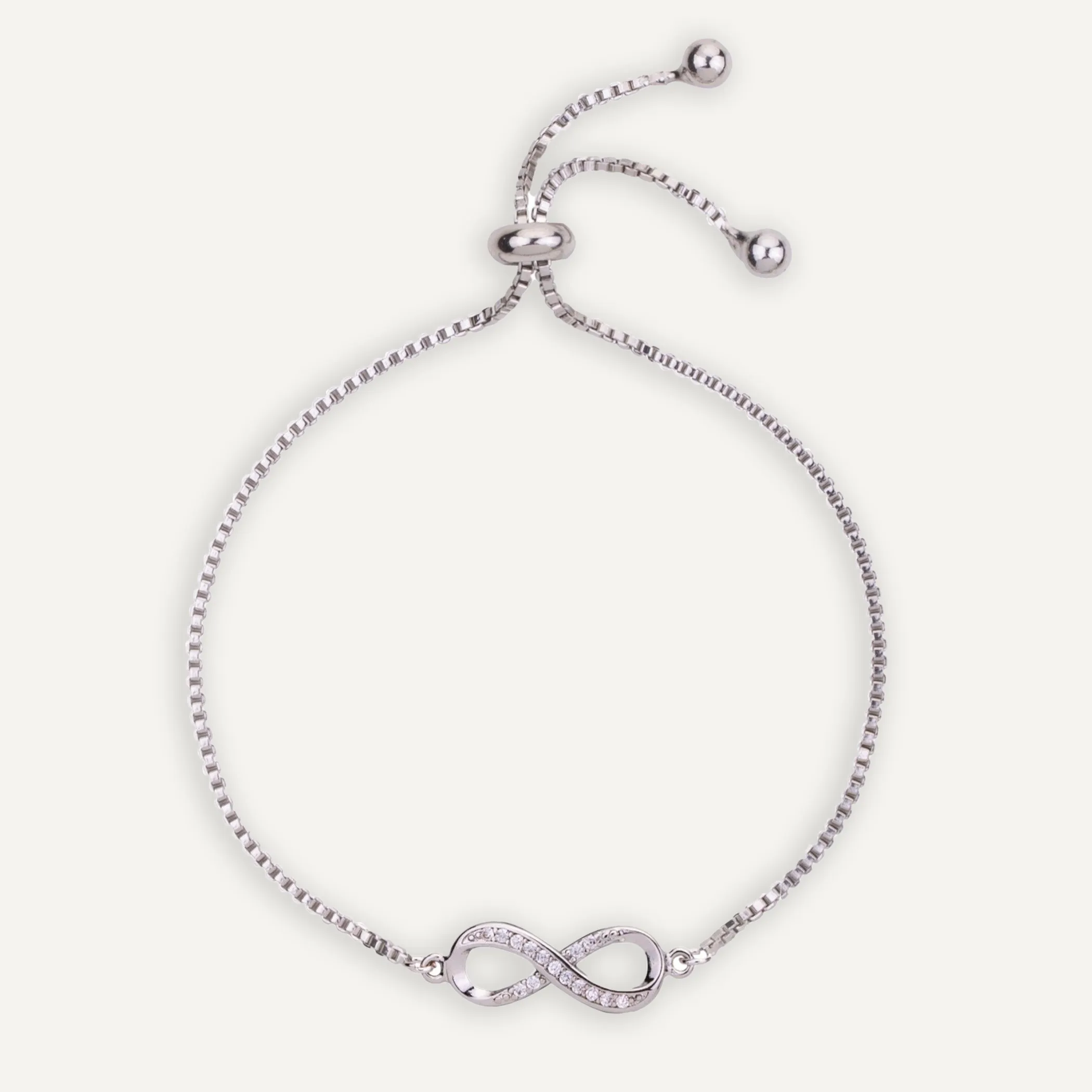 Vivienne Infinity Symbol Bracelet In White Gold-Tone