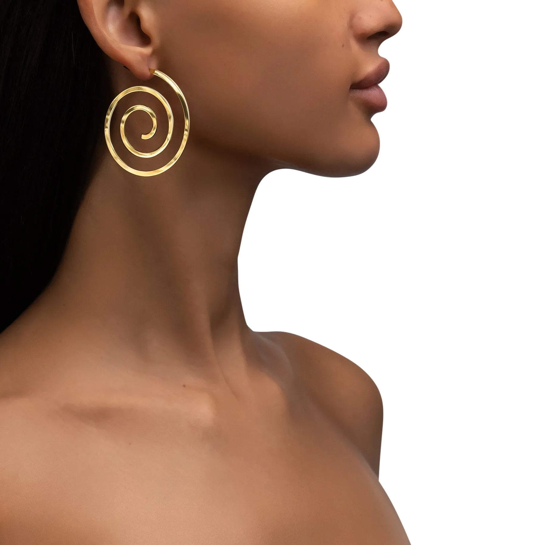 Yellow Gold Essence Hoop Earrings