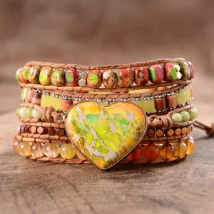 Yellow Jasper Wrap Bracelets