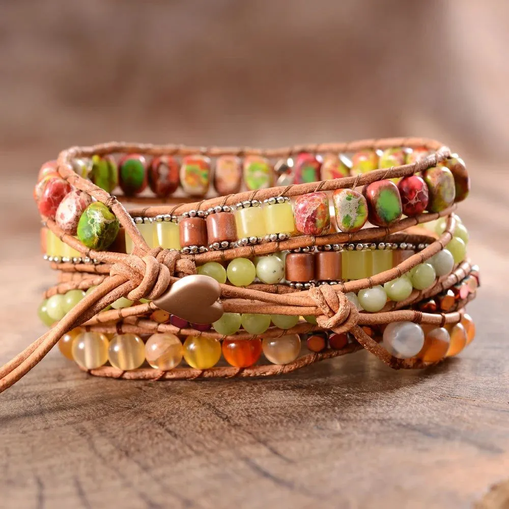 Yellow Jasper Wrap Bracelets